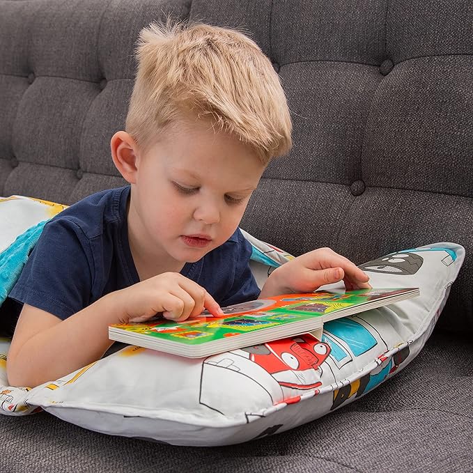 JumpOff Jo Nap Mat for Kids - Cozy Kids Rest Mat with Removable Pillow and Ultra Soft Blanket for Preschool, Daycare, and Sleepovers - Jo’s Garage