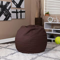 EMMA + OLIVER Small Solid Brown Bean Bag Chair for Kids and Teens