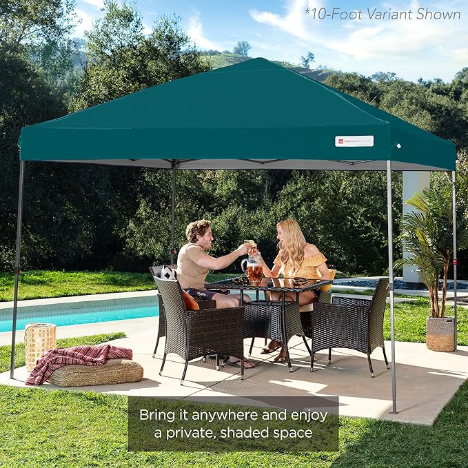 Best Choice Products 12x12ft 1-Person Setup Pop Up Canopy Tent Instant Portable Shelter w/ 1-Button Push, Case, 4 Weight Bags - Cerulean