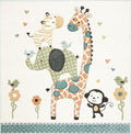SAFAVIEH Carousel Kids Collection Area Rug - 3' Square, Ivory, Animal Design, Non-Shedding & Easy Care, Ideal for High Traffic Areas for Boys & Girls in Playroom, Nursery, Bedroom (CRK120A)