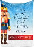 Personalized Nutcracker Christmas Blanket - Ships Next Day, Printed in USA - Plush Fleece Sofa Throw, Holiday Home Decor, Soft Christmas Bedding, Customizable Toddler to Adult Size (Fleece 30x40)