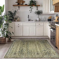 Vintage Design Floral Area Cream Rug Distressed Carpet Washable Non Slip Rug Kitchen Bedroom Dining Room 3x5 Cover Print,Tan Brown and Cream Beige
