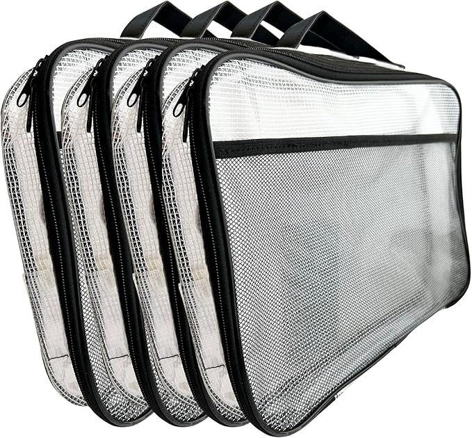 4PC Large Mesh Storage Bag for Board Games, Puzzles, Toys, Supplies, Zippered Bags for Organization Compatible with Legos and Doll Storage (4pc Mesh Bags)