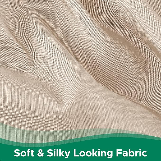 Biscaynebay Wrap Around Bed Skirts for King & Cal King Beds 19" Long Drop, Sand Adjustable Elastic Dust Ruffles Easy Fit Wrinkle Resistant Silky Luxurious Fabric Machine Washable
