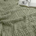 Comfy Cubs Muslin Blanket for Adults Queen 90" x 90" - 6 Layer Soft, Breathable & Lightweight Muslin Adult Blanket - Machine Washable & Designed in The US Bedding for All Seasons - Sage