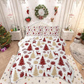 Feelyou Christmas Comforter Set All Season Xmas Tree Bedding Set with 1 Pillow Cases Reindeer Microfiber Kids Toddler Bedclothes Snowflake Gift Bedroom Decor Duvet Quilt Breathable Soft Lightweight