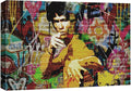 SIGNWIN Canvas Print Wall Art Kung-Fu Martial Artist Graffiti Street Art Portrait Celebrities Hollywood Cultural Digital Pop Art Decorative Urban for Living Room, Bedroom, Office - 24x36 inches