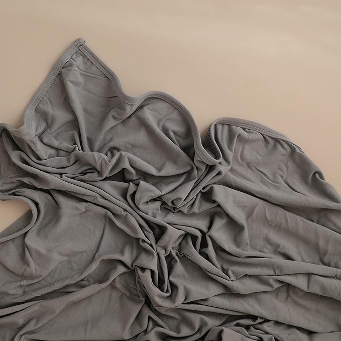 mushie Stretchy Baby Swaddle Blanket | Extra Soft & Snug Fit | 47"x47" (Tradewinds)