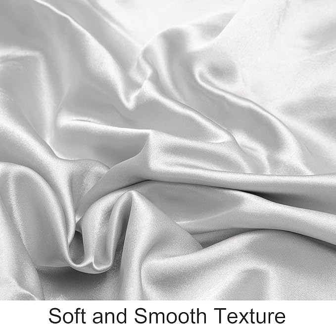 NTBAY Silk Satin Toddler Pillowcases, Small Pillow Case Pillow Cover 14x20 Inches with Envelope Closure, Soft and Silky Cooling Travel Pillow Covers for Nursery, Boys and Girls, Silver Grey, 2 Pack