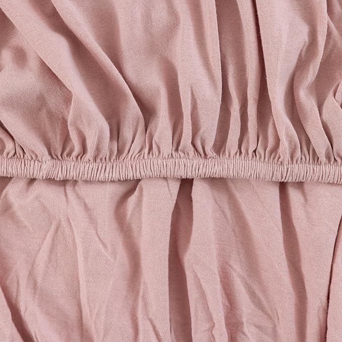 Dreamology Jersey Crib Sheets,2 Pack,Soft,Standard Crib Sheets,100% Cotton Crib Sheet,for Boy,Girl, Baby Mattress Sheets and Toddler Bed Sheets, 28x52 Crib Mattress Sheets | Rose,Dusty Pink