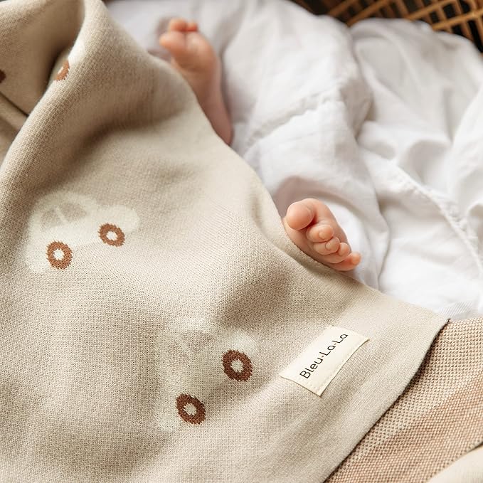 Baby Swaddle Blanket for Boys - 100% Oeko Tex Certified Natural Cotton Buttery Soft Cozy Receiving Swaddle Stroller Blanket for Shower Gift Registry for Newborns, Infants, Toddlers (Cars - Grey)