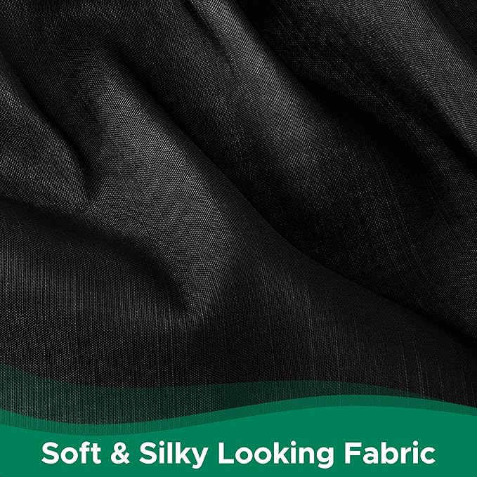 Biscaynebay Wrap Around Bed Skirts for King & Cal King Beds Short Drop of 12", Black Adjustable Elastic Dust Ruffles Easy Fit Wrinkle Resistant Silky Luxurious Fabric Machine Washable