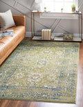 Rugs.com Charleston Collection Rug – 9' x 12' Green Low-Pile Rug Perfect for Living Rooms, Large Dining Rooms, Open Floorplans