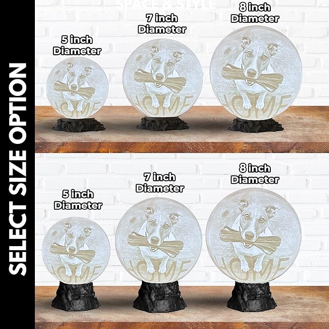 Personalized Pet Moon Lamp with Custom Photo & Text - Custom Pet Memorial Gift - Sympathy Gifts for Loss of Beloved Dog - Cat Night Light - Dog Loss Gift - Cat Memorial Lamp