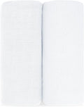 Comfy Cubs Muslin Swaddle Blankets Pack of 2 - 47 x 47 Inch Soft Cotton Baby Blanket Set, Large Multipurpose Wraps for Newborns - Self-Soothing Swaddles for Newborns - White
