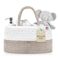 Rope Diaper Caddy - Storage for Baby and Toddler Items - Portable Cotton Organizer Easily Holds Diapers, Wipes, Clothing - Useful for Nursery, Bedroom (Beige, Regular)