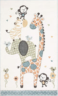 SAFAVIEH Carousel Kids Collection Accent Rug - 2'3" x 4', Ivory, Animal Design, Non-Shedding & Easy Care, Ideal for High Traffic Areas for Boys & Girls in Playroom, Nursery, Bedroom (CRK120A)