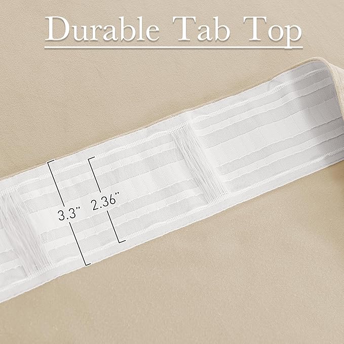 StangH Soft Velvet Nursery Curtains Back Tab Light Dimming Privacy Protect Window Drapes Thermal Insulated Beige Curtains for Bedroom Office Living Room, W62 x L84, 2 Panels