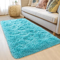 Fluffy 2x4 Rug - Small Rugs for Living Room - Height Pile 1.4" Plush Rug - Fuzzy Throw Carpet for Bedroom, Dark Blue