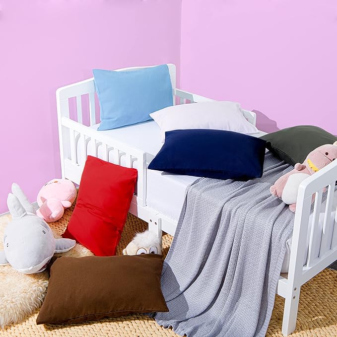 NTBAY Microfiber Toddler Pillowcases with Envelope Closure, 2 Pack 100% Brushed Microfiber Super Soft Travel Kids Nursery Pillow Cases, 14"x20" Fits Pillows Sized 12"x16" 13"x18" 14"x19", White