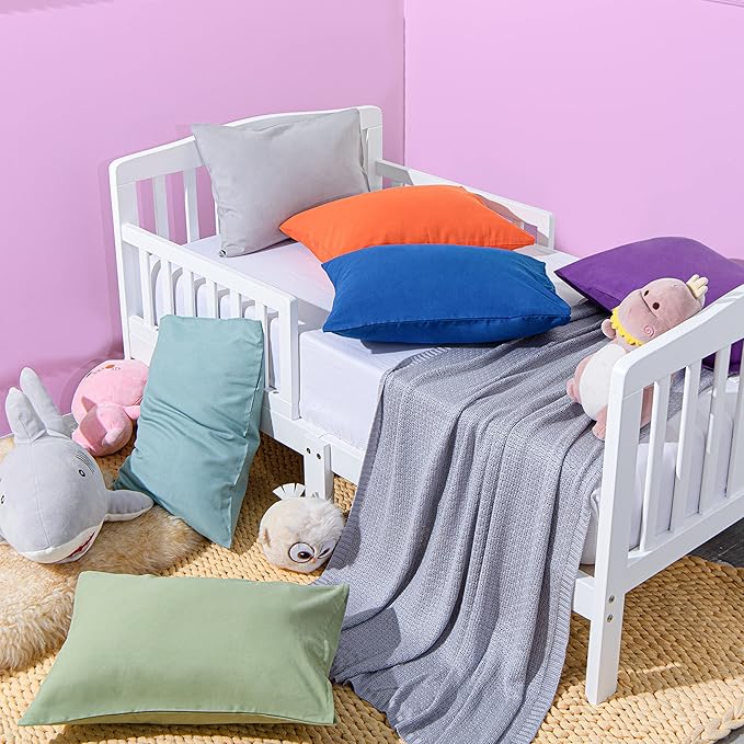 NTBAY Microfiber Toddler Pillowcases with Envelope Closure, 2 Pack 100% Brushed Microfiber Super Soft Travel Kids Nursery Pillow Cases, 14"x20" Fits Pillows Sized 12"x16" 13"x18" 14"x19", Sage Green