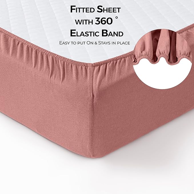 Dreamology Jersey Crib Sheets,2 Pack,Soft,Standard Crib Sheets,100% Cotton Crib Sheet,for Boy,Girl, Baby Mattress Sheets and Toddler Bed Sheets, 28x52 Crib Mattress Sheets | Rose,Dusty Pink