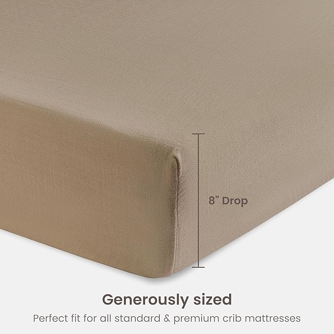 Bioweaves Organic Cotton Muslin Bassinet Sheet, GOTS Certified Extra Soft Fitted Sheet, Universal Fit for Oval Baby Bassinet Mattresses, 33" x 17", 4 Inch Pocket, Irish Cream