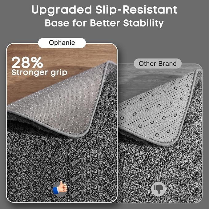 Ophanie Rugs for Living Room, Upgrade Non-Slip Fluffy Soft 5x8 Area Rug, Shag Large Fuzzy Plush Carpets for Bedroom Grey, Shaggy Gray Kids Boys Girls Dorm Nursery Home Decor Aesthetic