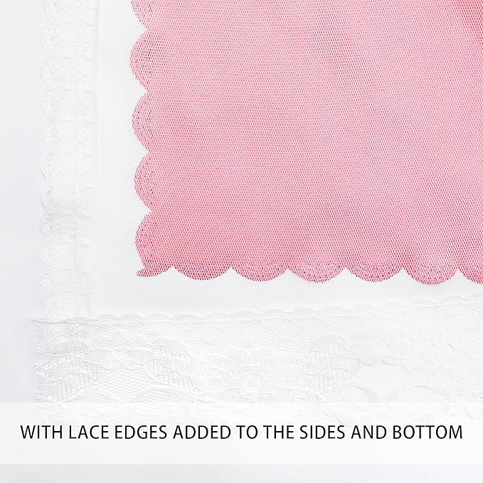 XiDi Pink Curtains for Girls Nursery Room 90 Inches Long Blackout Double Layer Curtains with Sheer Overlay for Kids Toddler Princess Bedroom Living Room Darkening Grommet Window Drapes W52 X L90