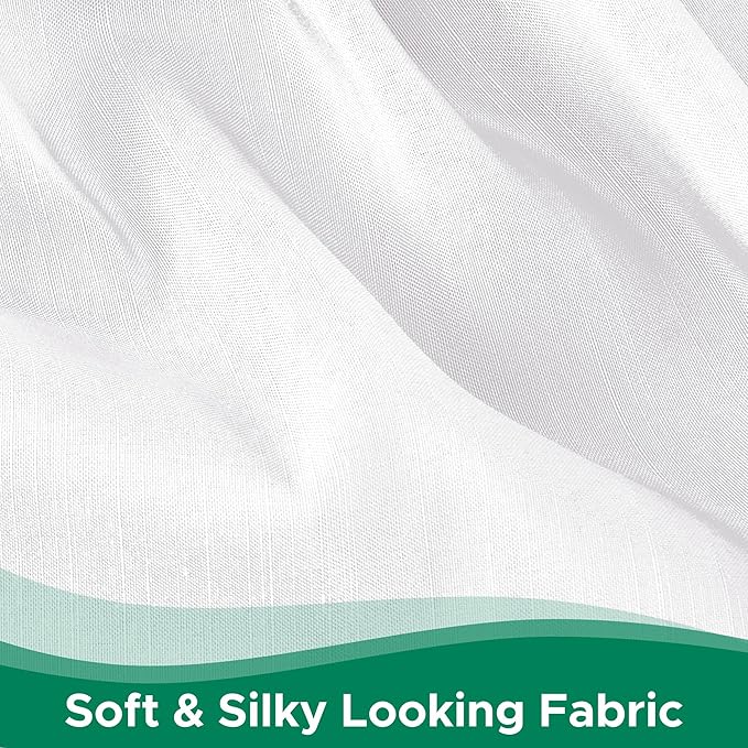 Biscaynebay Wrap Around Bed Skirts for Twin & Twin XL Beds Extra Short Drop of 9", White Elastic Dust Ruffles Easy Fit Wrinkle & Fade Resistant Silky Luxurious Fabric Solid Machine Washable