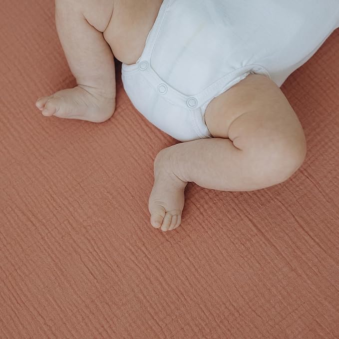 Dreamology Pack and Play Sheets,Mini Muslin Crib Sheet,2 Pack,100% Cotton Crib Sheets,Soft,Breathable,Baby Crib Sheets,Girls,Boys,Pack n Play Sheets Fitted,24x38 Mini Crib Sheet | Rose