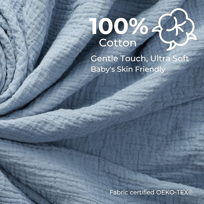 Momcozy Bear Loveys for Babies with Cotton - Soft Security Blanket for Boy or Girl for Self-Soothing On-The-Go-Portable & Anti-Drop Design - Newborn Gift，Must Have（Blue 14 inch）