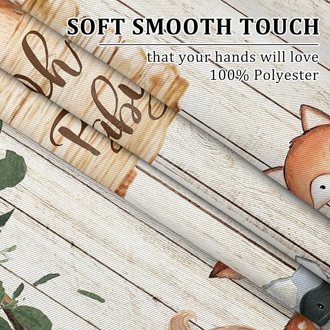 Renaiss 52 x 84 Inch African Safari Baby Curtains Grommet Blackout Window Curtain Planks Animals Tropical Tree Stump Fox Squirrel Mushrooms Print Window Treatment for Kids Boys Bedroom Decor 2 Panels