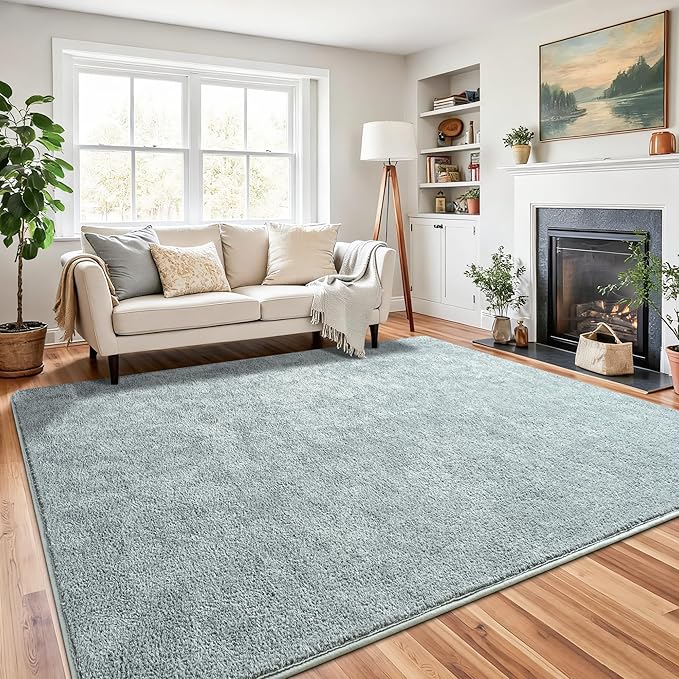 Chicrug 5x7 Minimalist Washable Area Rugs for Bedroom Living Room Classroom, Modern Soft Memory Foam Rug for Kids Nursery, Low Plie Indoor Carpet for Dorm Dining Office Bedside Room Decor, Grey