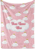 Personalized Cloud Blanket for Girls | Kids Cloud Unicorn | Custom Plush Fuzzy Rainbow for Toddler | Customized Little Girl Throw Blankets | Baby Girl Sofa Bed Birthday | Fleece 30x40