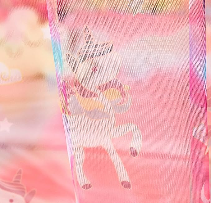 Mengersi Unicorn Bed Canopy for Girls Canopy Bed Curtains with Lights-Canopy for Bed - Bed Netting Canopy for Girls Room Decor,Full Size