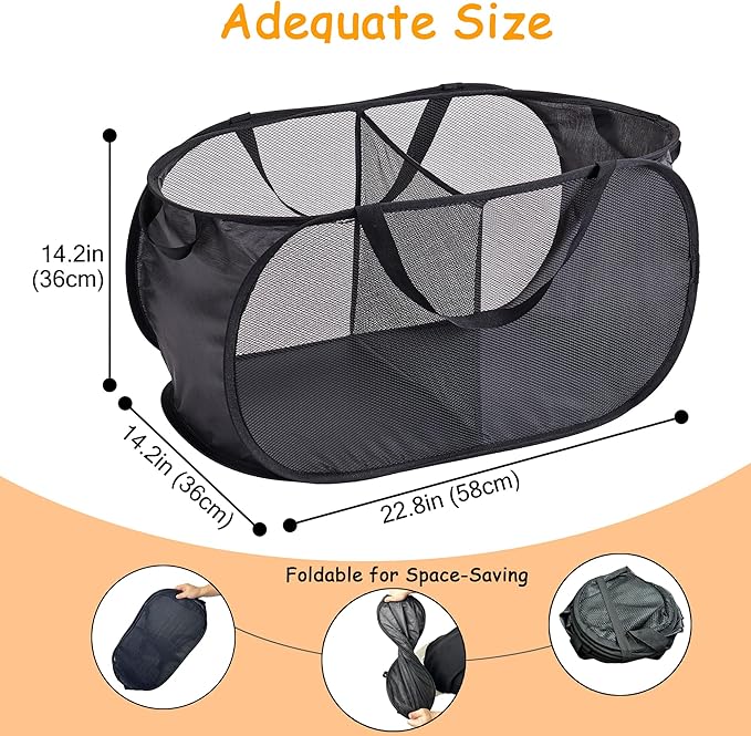Large Toys Storage Basket Organizer Box for Kids, Boys, Girls - Foldable Toy Storage Bins with Dividers & 2 Sturdy Handles for Living Room, Bedroom, Playroom, Kidsroom (Black, 2 Compartments)