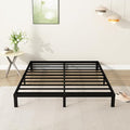 7 Inch Queen Bed Frame Heavy Duty Low Profile Metal Platform No Box Spring Needed, Maximum Storage, Easy to Assembly, Noise Free, Black