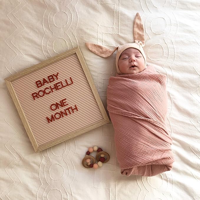 Ely’s & Co. Cotton Muslin Swaddle Blanket 2-Pack for Baby Girl — 100% Cotton Muslin Extra-Large Swaddle Blankets (47” x 47”) Cranberry & Rosewater Pink