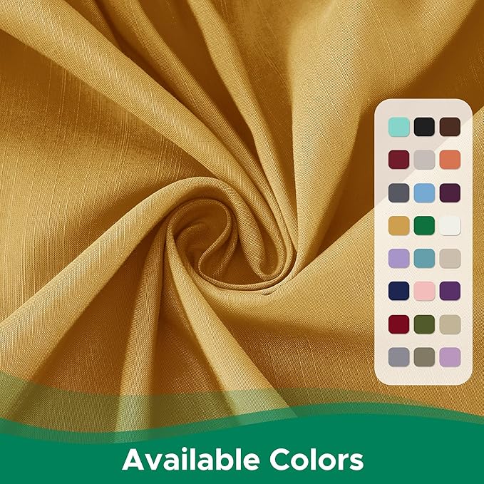 Biscaynebay Wrap Around Bed Skirts for Queen Beds 17" Long Drop, Gold Adjustable Elastic Dust Ruffles Easy Fit Wrinkle Resistant Silky Luxurious Fabric Machine Washable