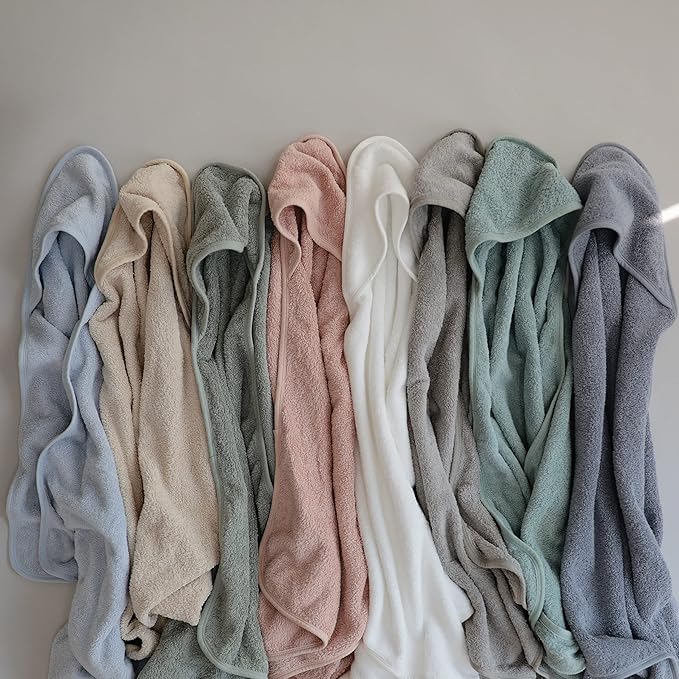 mushie Baby Hooded Towel | Organic Cotton (Pearl)
