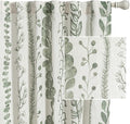 MEETSKY Sage Green Curtains 72 Inches Long 2 Panels Boho Curtains for Living Room Light Filtering Patterned Drapes for Bedroom Linen Style Back Tab Leaf Print Window Treatment, 50” Wide Each Panel