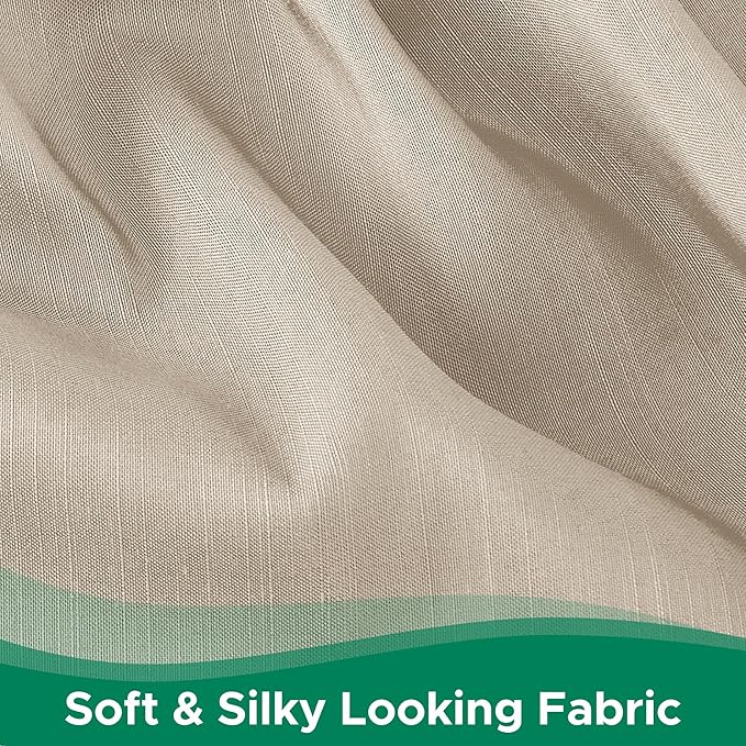 Biscaynebay Wrap Around Bed Skirts for Full & Full XL Beds 22" Long Drop, Light Camel Adjustable Elastic Dust Ruffles Easy Fit Wrinkle Resistant Silky Luxurious Fabric Machine Washable