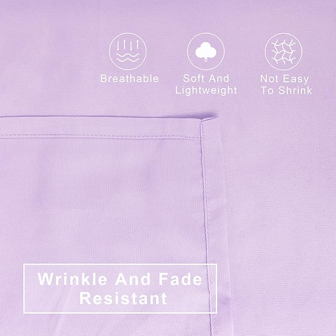FLXXIE 4 Pieces Toddler Bedding Set, Soft and Breathable Microfiber Crib Sheet Set, Includes Quilted Comforter, Flat Top Sheet, Fitted Sheet, Envelope Pillow Case for Boys and Girls, Light Purple