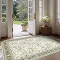 Beige Taupe Floral Area Rug for Entryway 2x3 Washable Small Rug Low Pile Non Slip Distressed Entry Mat Soft Farmhouse Indoor Entrance Door Mat for Kitchen Bedroom Greyish Beige Tan Floral Design
