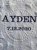Personalized Baby Blanket Baby Quilt Monogrammed Blankets for Boys and Girls Embroidered Baby Gifts Name and Date