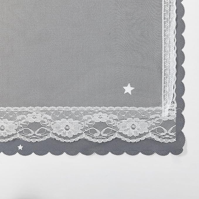XiDi Star Curtains for Bedroom,Curtains for Girls Bedroom Decor,Kids Curtains 2 Panel Set,Blackout Curtains for Living Room Curtains 63 inches Long 2 Panel Grey