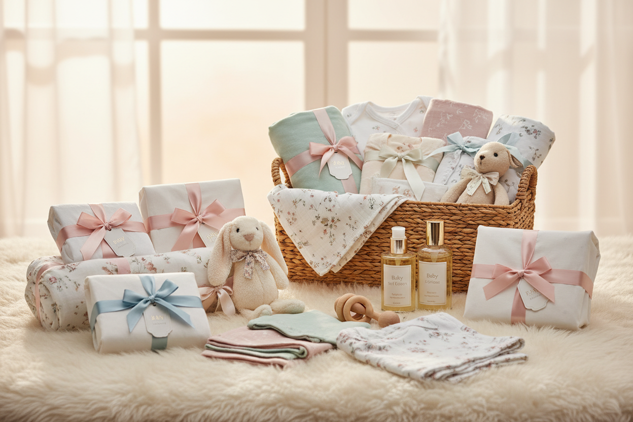 Baby Room Gift Sets

Our baby room gift sets are perfect for baby showers, new parents, or thoughtful gifting. Carefully curated with essential items, these sets offer both beauty and usefulness, making them a meaningful choice for welcoming a new baby. (make it real photo)