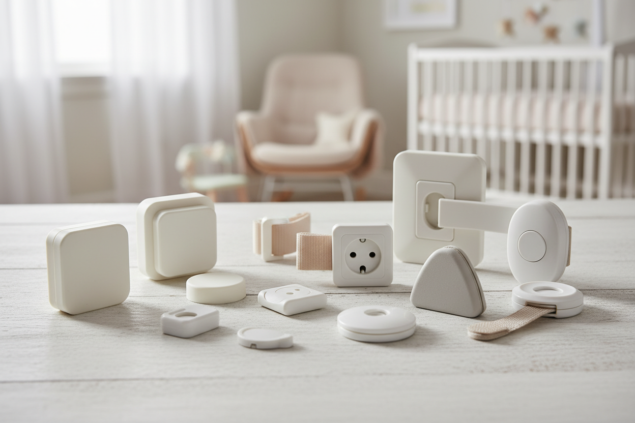 Baby Room Safety Essentials
Safety is at the heart of everything we do. Our baby room safety products include items designed to protect curious little ones and give parents peace of mind. Each product supports a safer baby room while blending seamlessly into your overall design. (make it real photo)